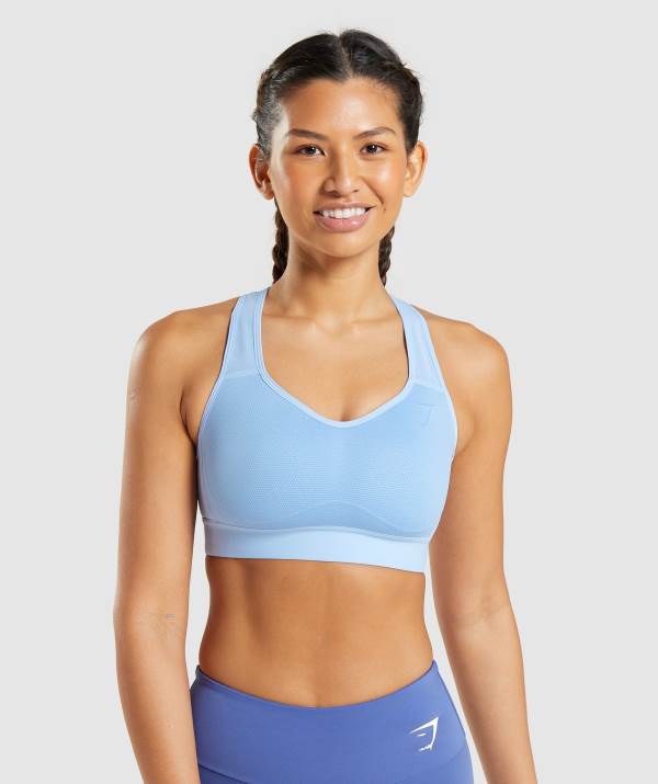 Damske Športové Podprsenky Gymshark Lightweight High Support Siva Modre | GF3472169
